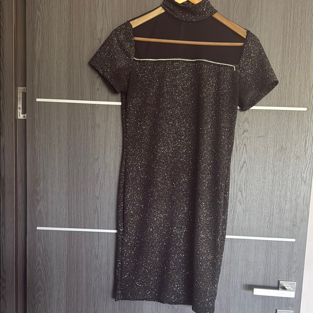 Elegant Black Glitter Dress
